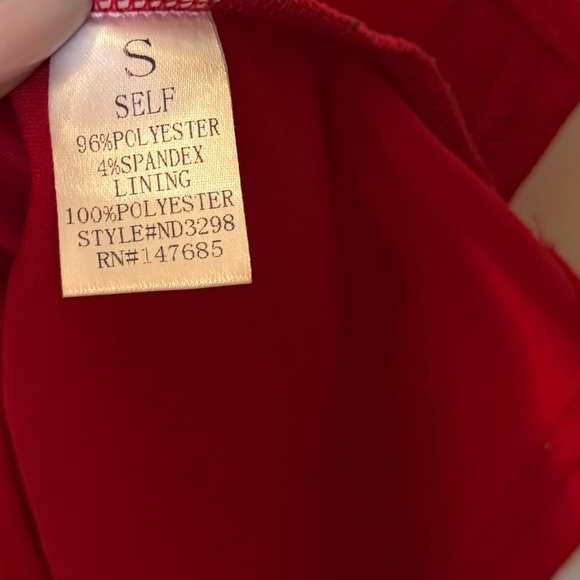 NUDE Bold Red Square Neck Sleeveless Date Night Party Mini Dress- Size Small - Picture 7 of 7